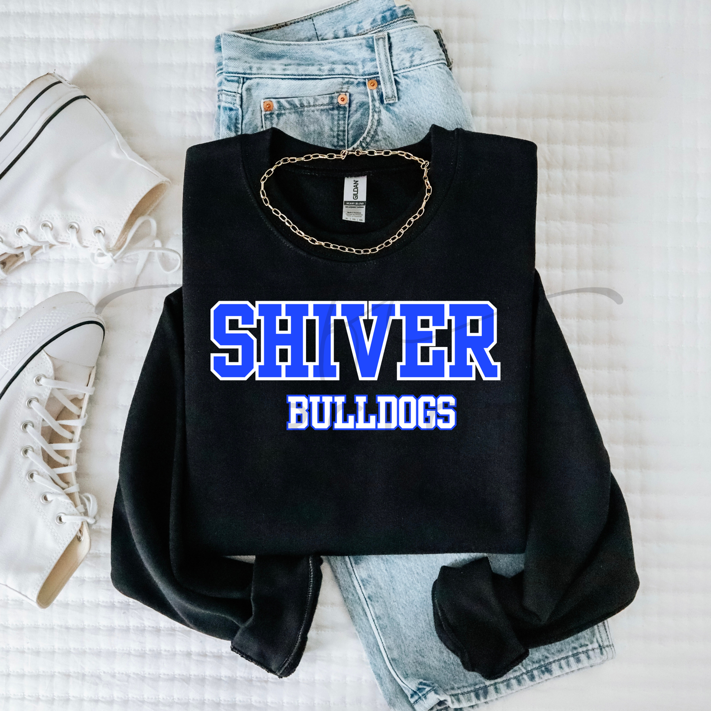 Straight- Shiver Bulldogs- Blue and white