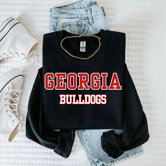 Straight- Georgia Bulldogs- Red and White
