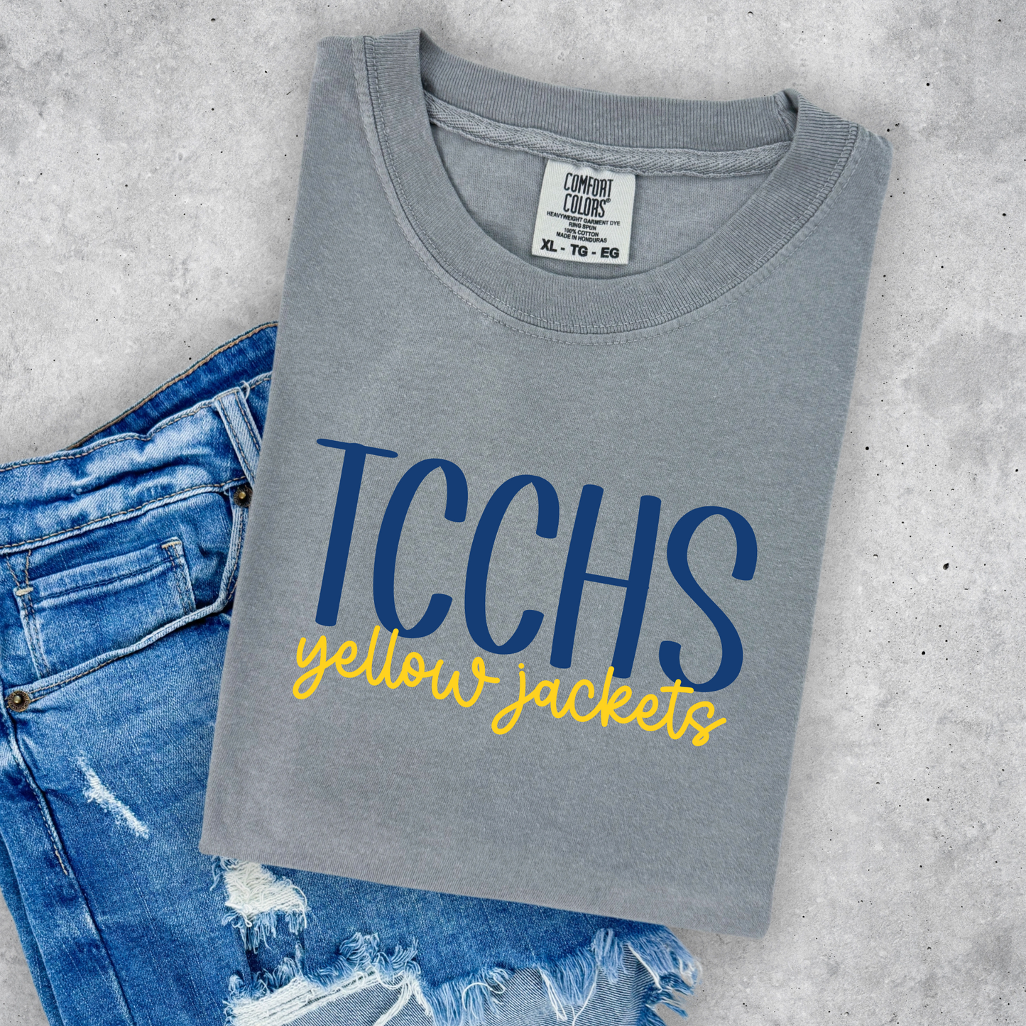 TCCHS YellowJackets- Preppy- Navy and Gold
