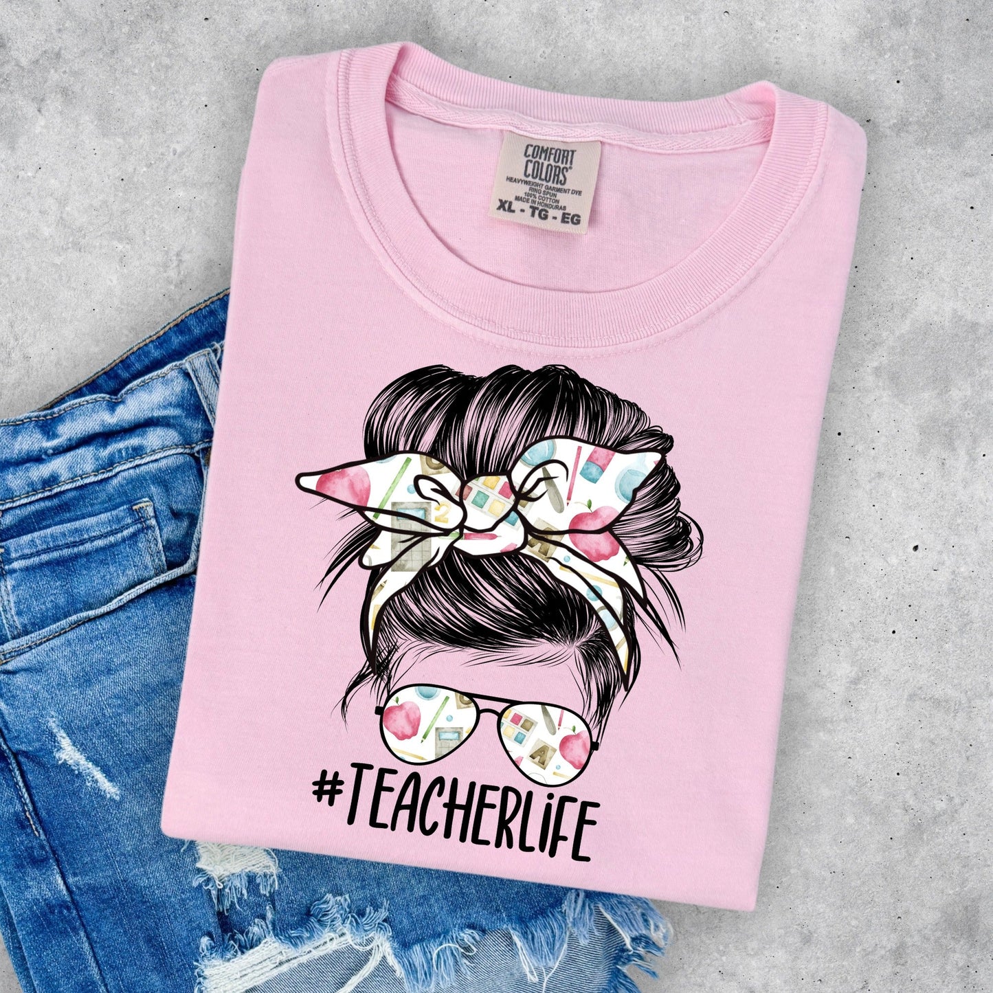 Teacher Life messy Bun