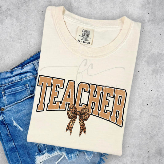 Teacher with Leopard Bow
