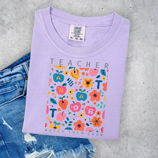 Teacher with Apple and Flower Square Collage