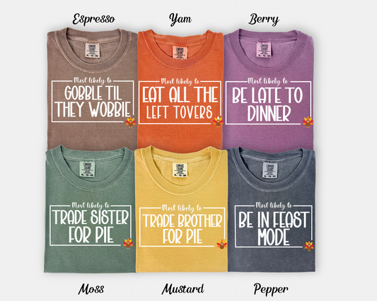 Thanksgiving Most Likely