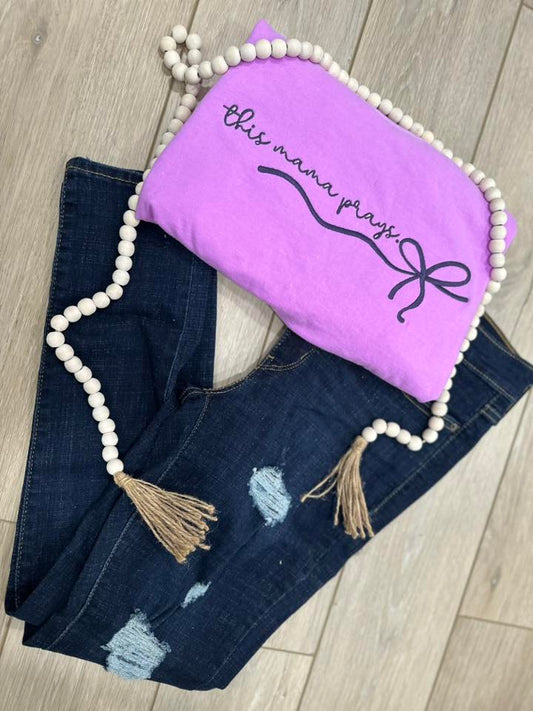 This Mama Prays Embroidered