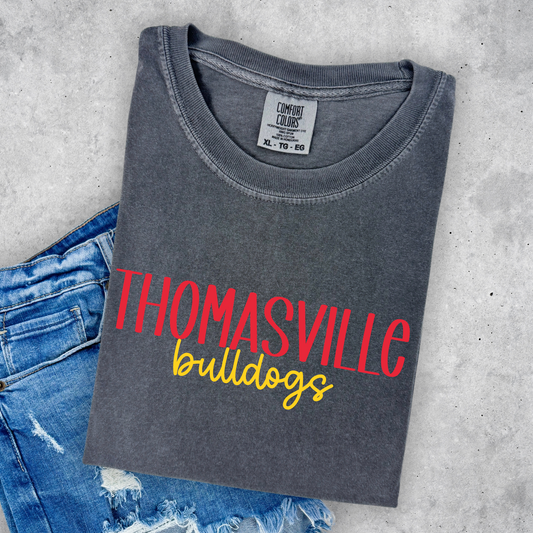 Thomasville Bulldogs-Preppy- Red and Gold