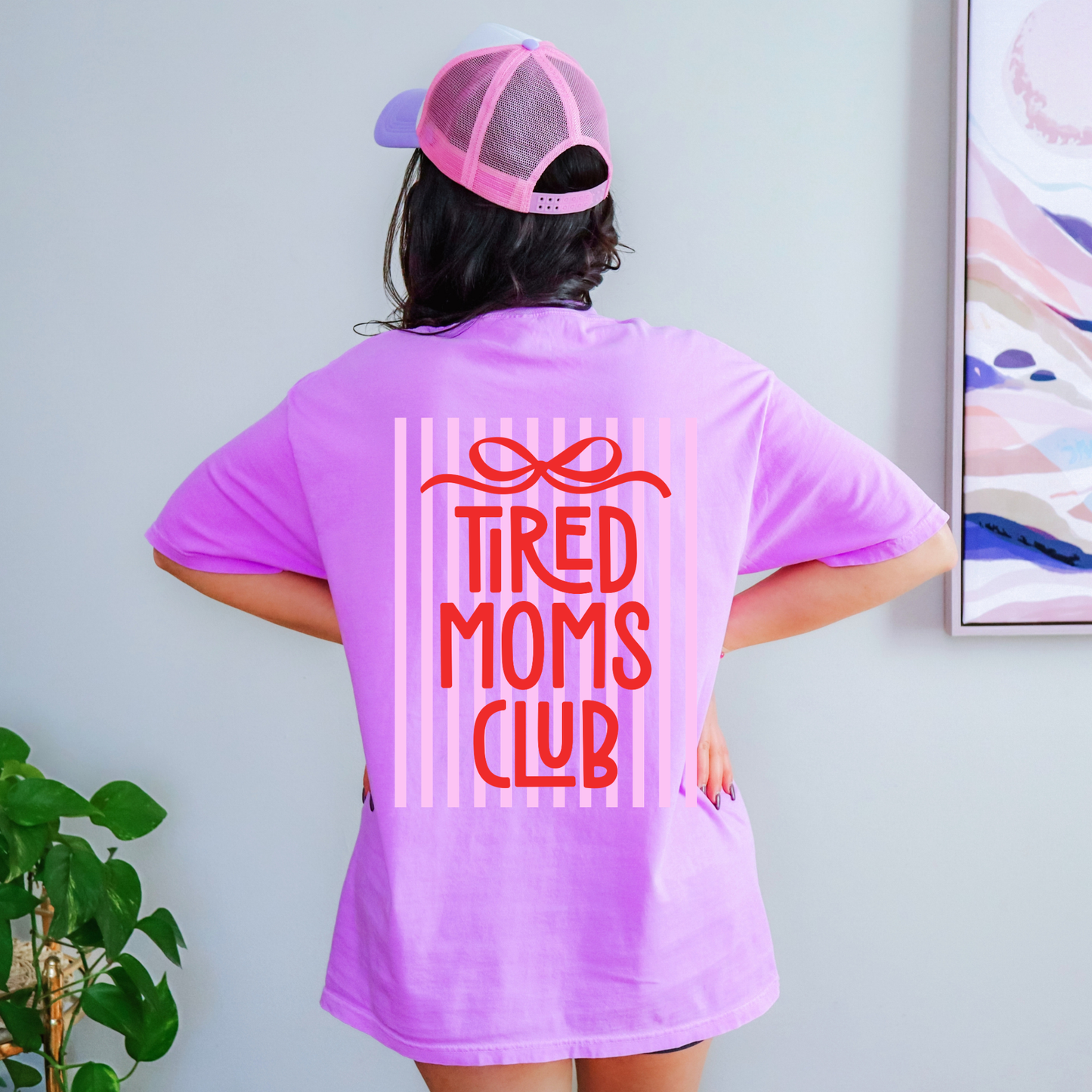 Tired Moms Club with Bow Above