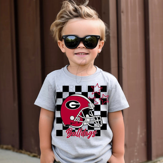 UGA Helmet Checkered Background