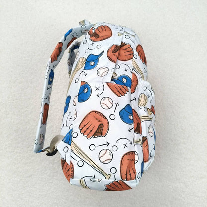 Baseball Gloves Hat Light Blue Backpack