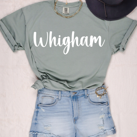 Cursive Whigham- White