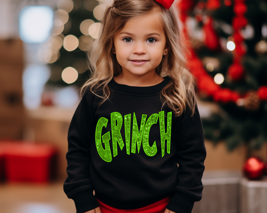 Faux Green Glitter Grinch- Toddler