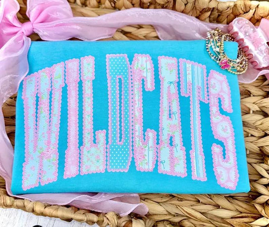 Wildcats- Pink and Blue Patchwork
