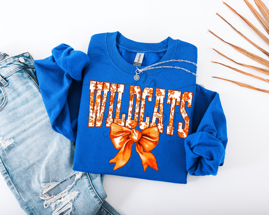 Wildcats Orange Floral with Bow