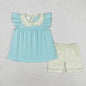Flutter Sleeve Ruffle Tunic Shorts 2pc Set