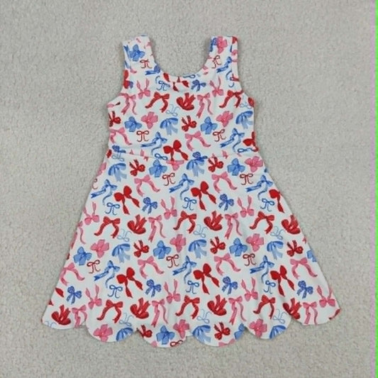 Patriotic Bow Scallop Active Dress