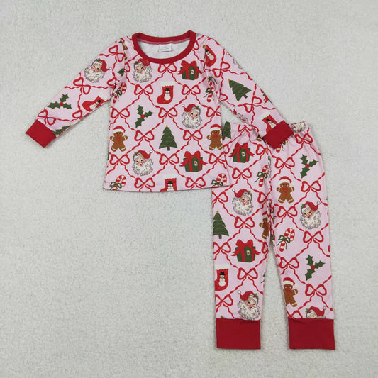 Pink Santa with Bows PJ Set