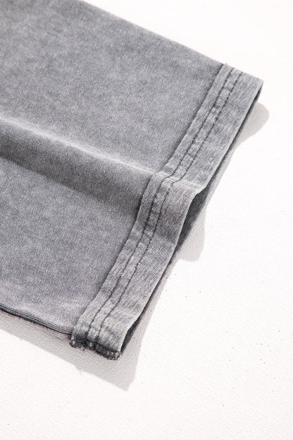 Philippine Gray Mineral Wash Half Sleeve Boyfriend Vintage T Shirt