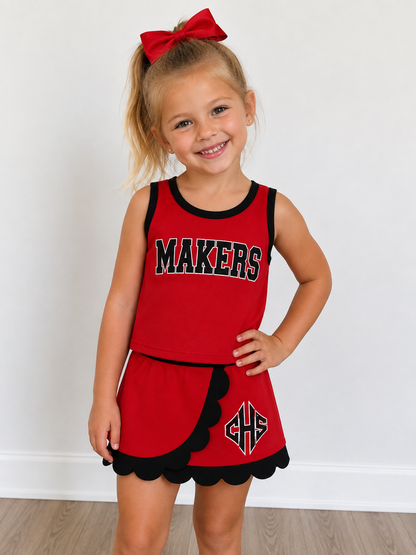Makers Scalloped 2 Pc Skort Set