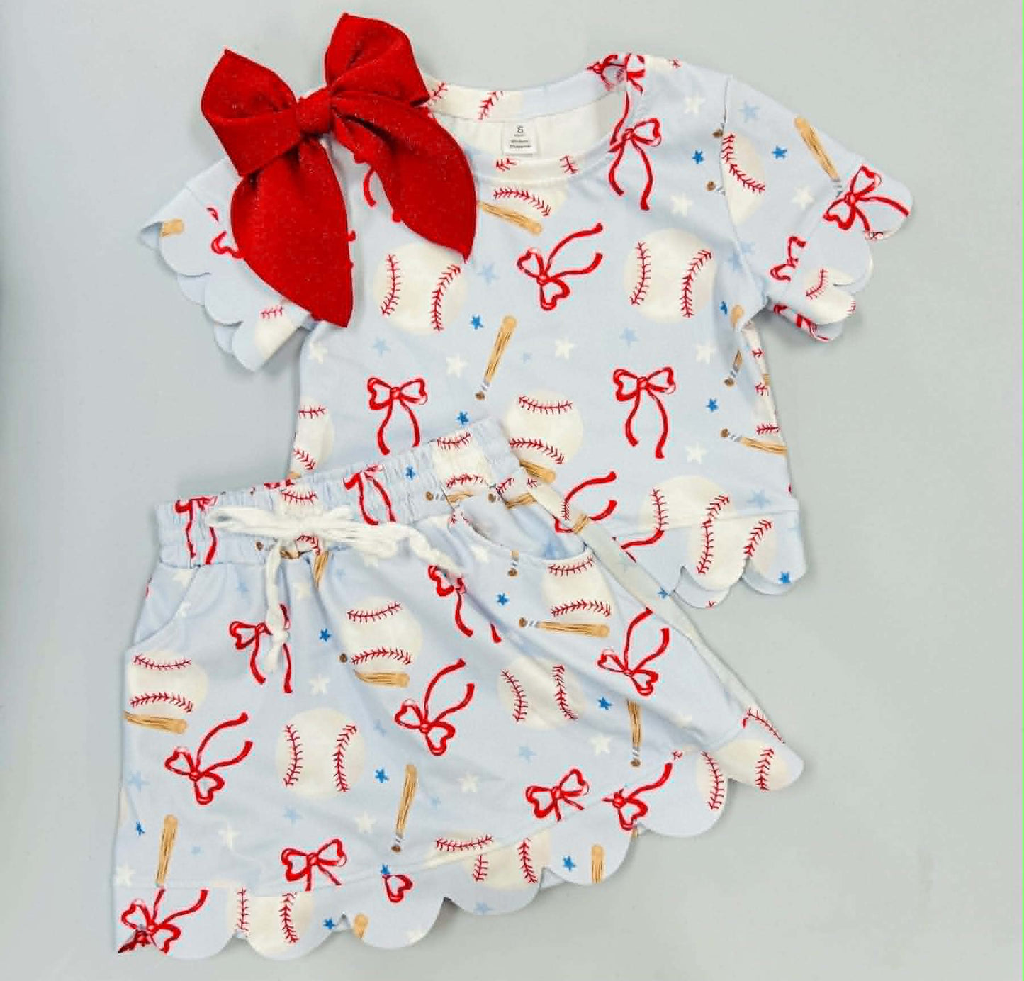 Baseball Scallop Short Set