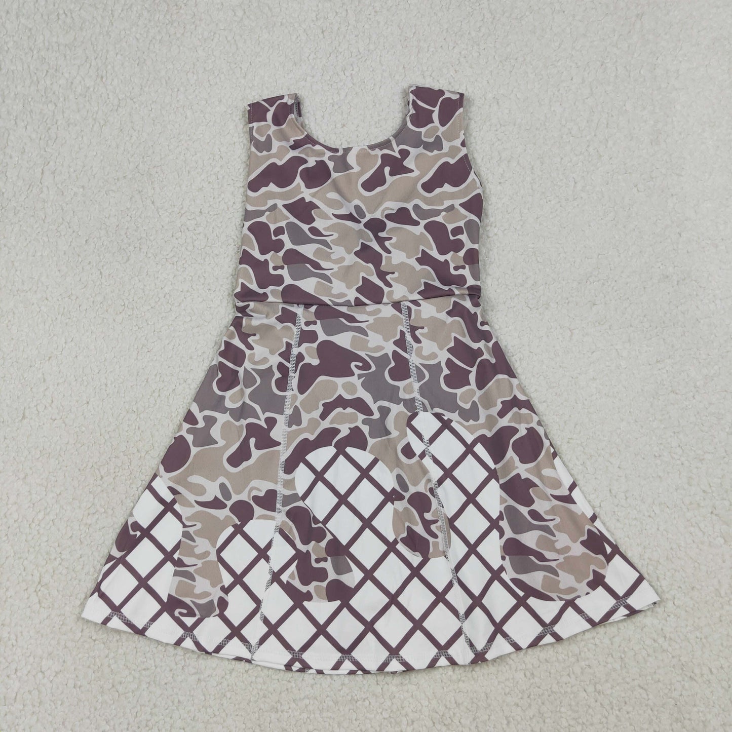 Girls Camo Ice Cream Drip Athletic Dress