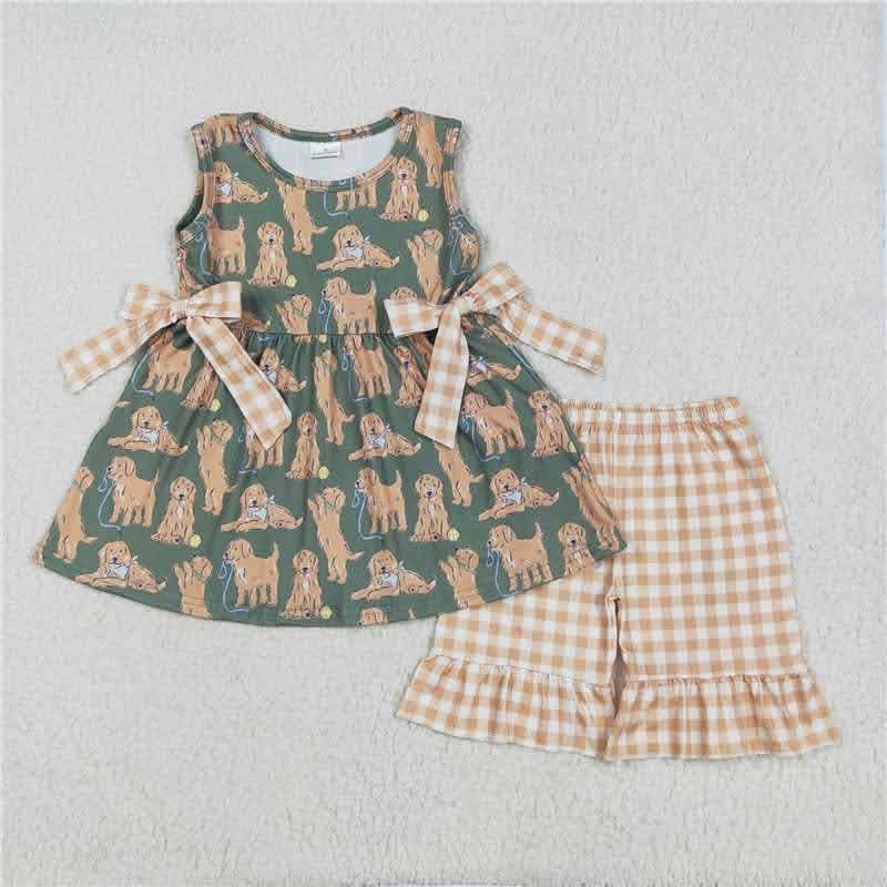 Dog with Cream Checkered 2pc Set