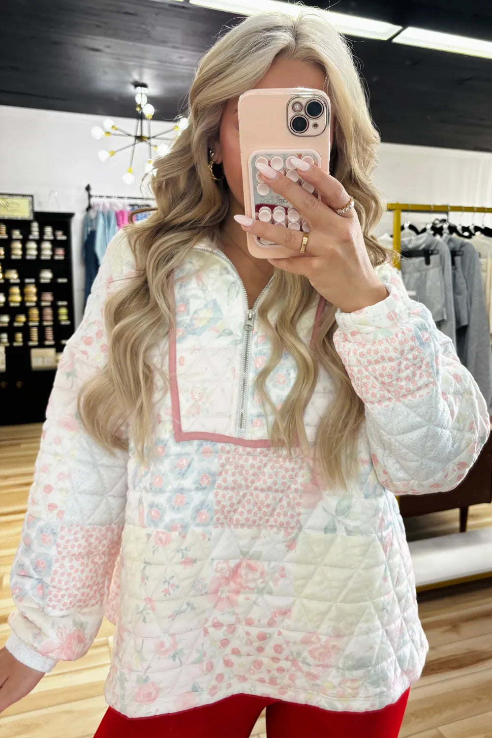 Multicolor Floral Quilted Sweatshirt