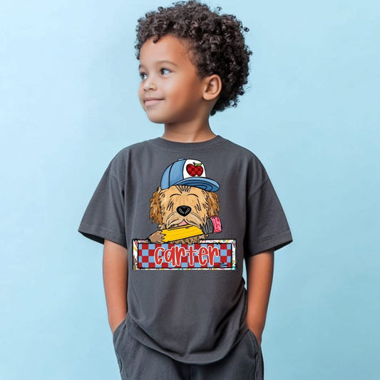 Boy School Dog with name