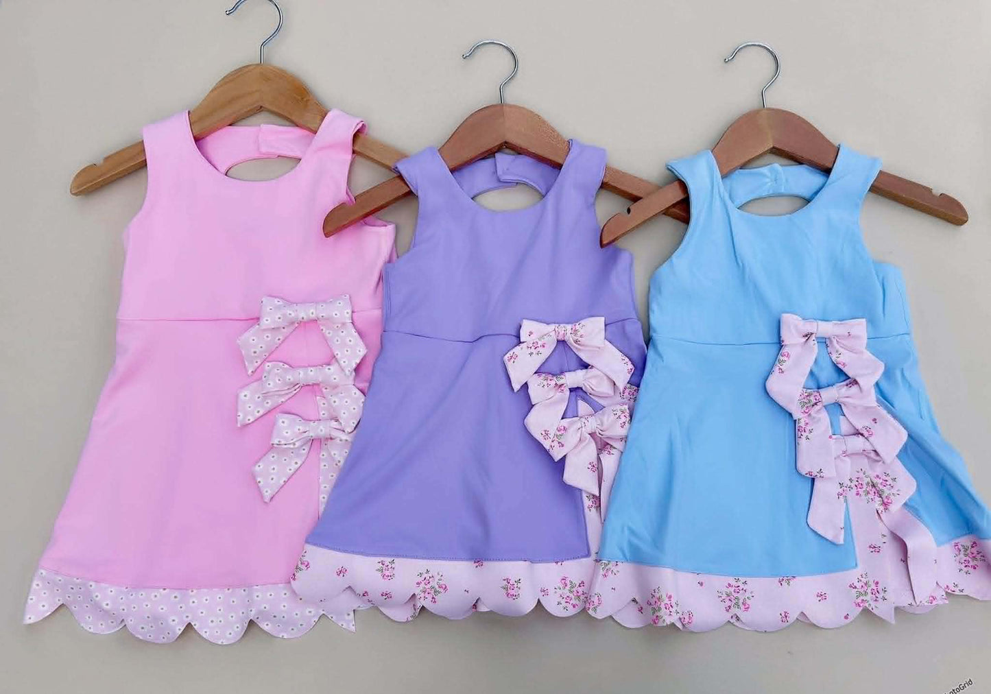 Scallop Floral Bow Active Dress