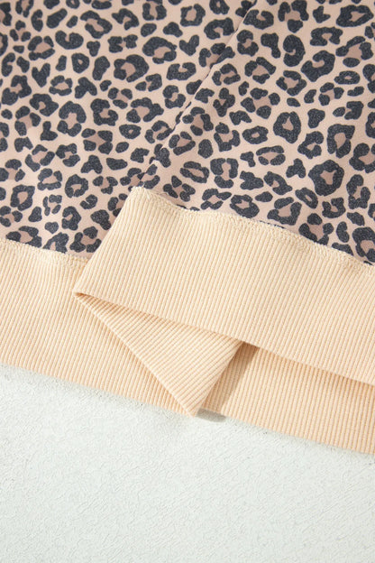 Multicolour Leopard Print High Neck Sweatshirt