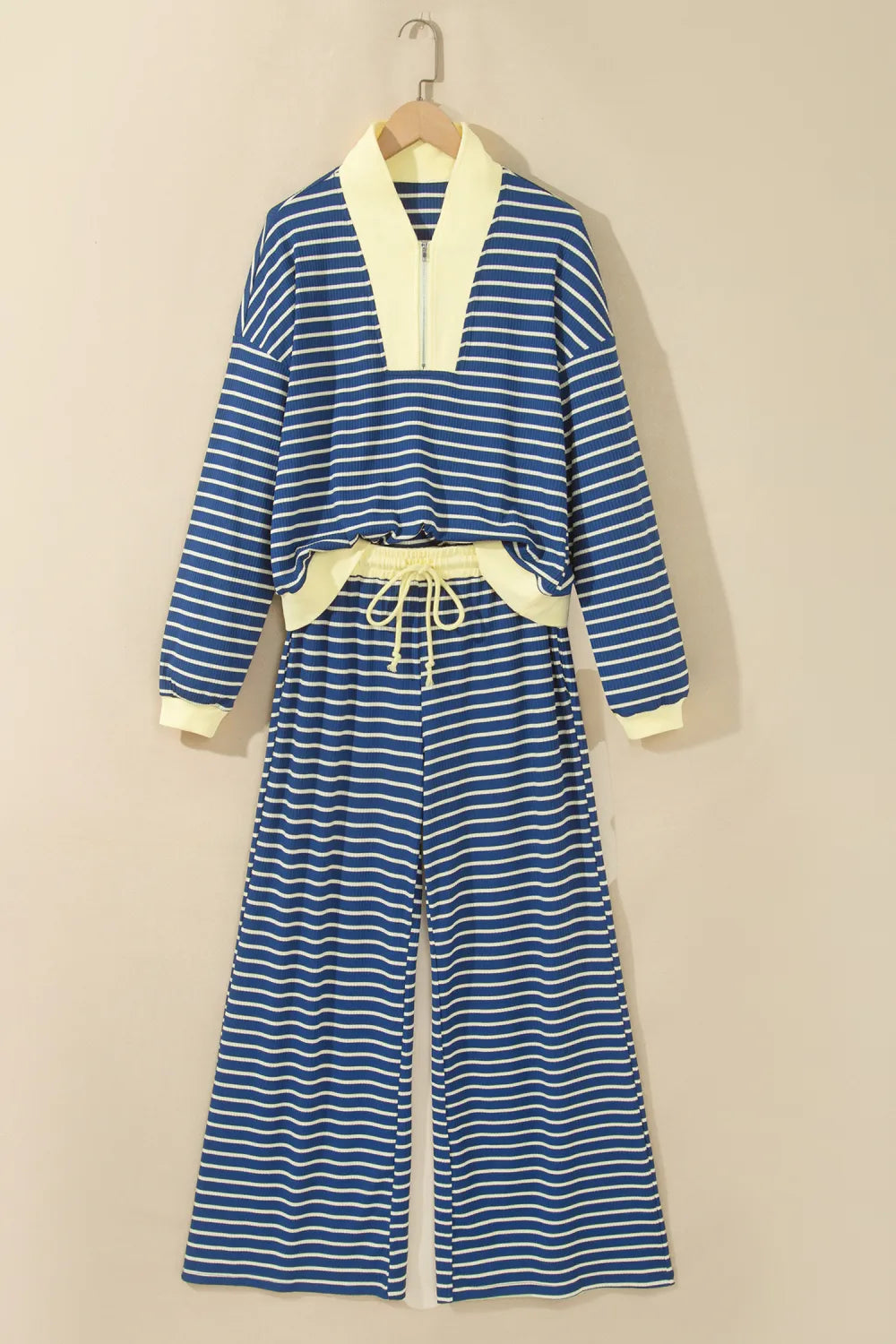Blue Stripe Color Block 2pcs Set