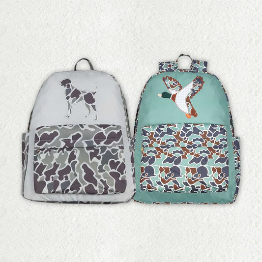 Camo Bookbag- Dog and Mallard