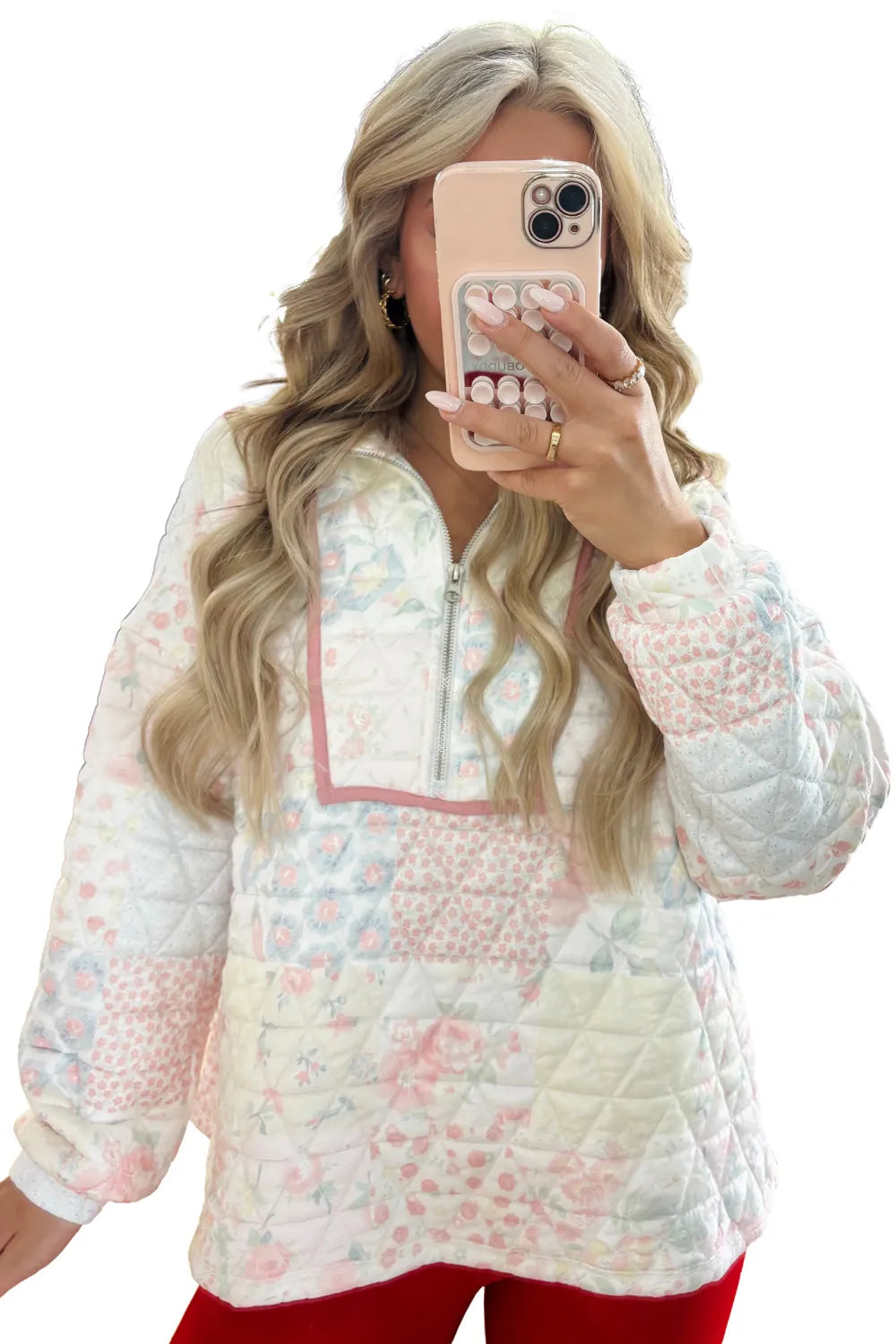 Multicolor Floral Quilted Sweatshirt