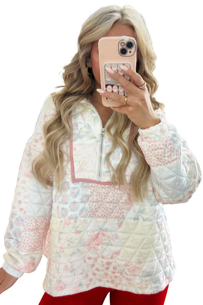 Multicolor Floral Quilted Sweatshirt