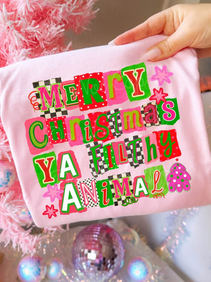 Merry Christmas Ya Filthy Animal Graphic Tee