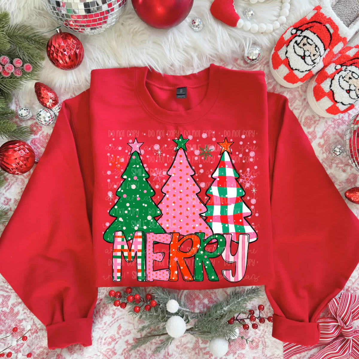 Merry Christmas Trees Graphic Tee