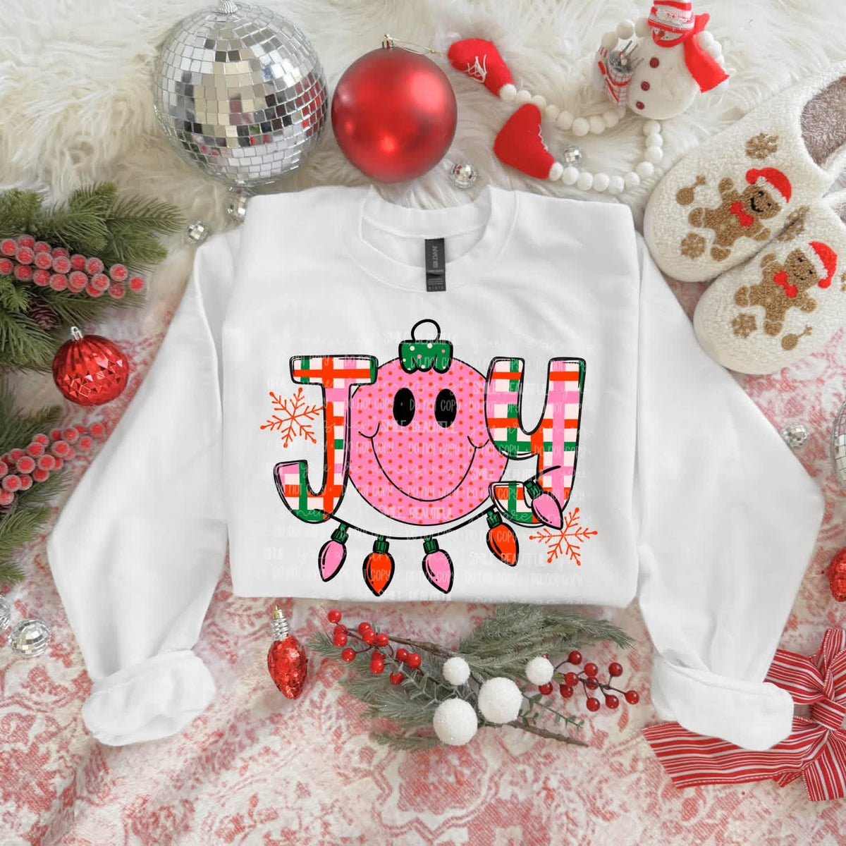 Joy Smiley Christmas Graphic Tee
