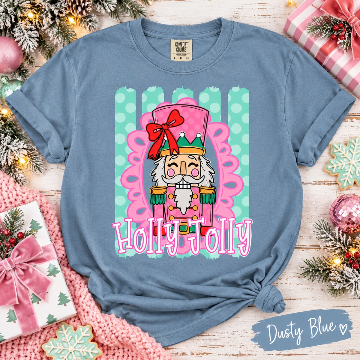 Holly Jolly Pink Nutcracker Graphic Tee