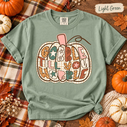 Gobble Till You Wobble Pumpkin Graphic Tee