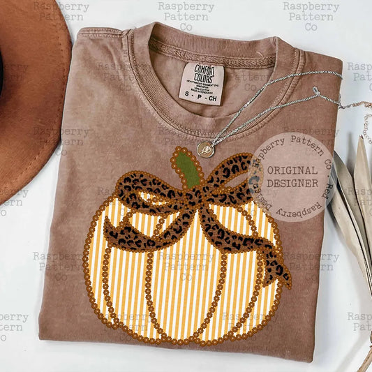 Yellow Pumpkin Brown Bow