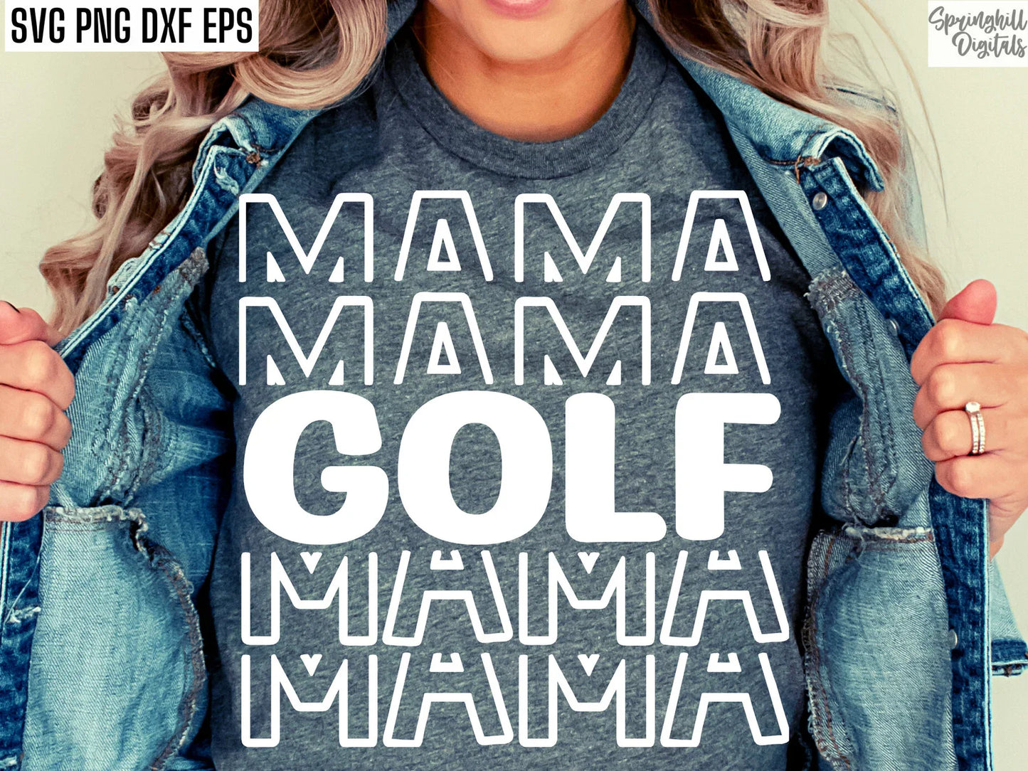 Stacked White Golf Mama