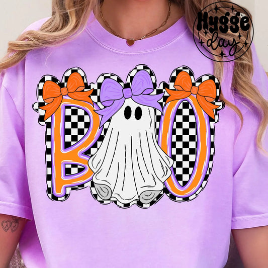 Boo with Checkered Back- Orange and Purple