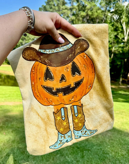 Pumpkin with Cowboy Hat and Boots