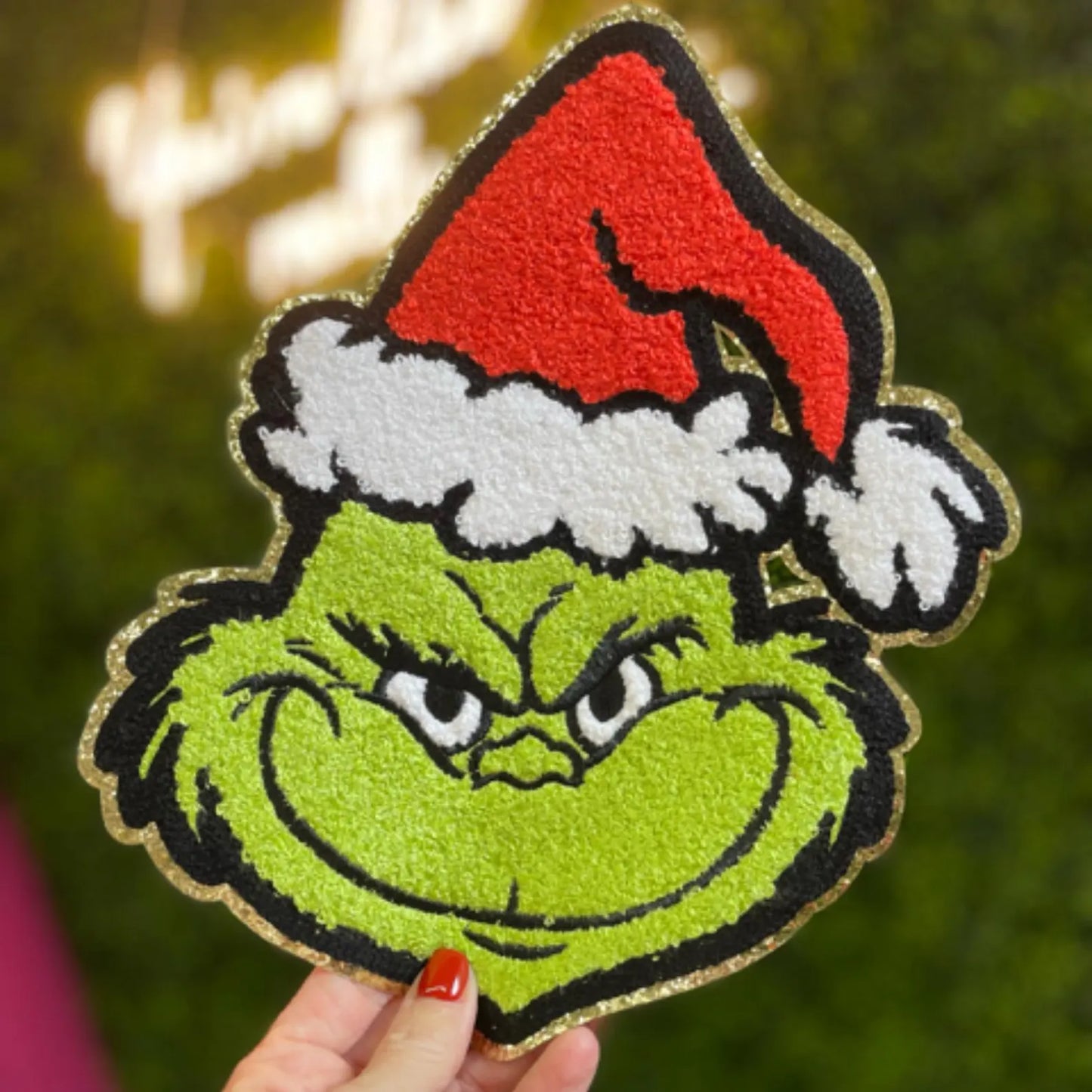 Grinch Face Chenille Face