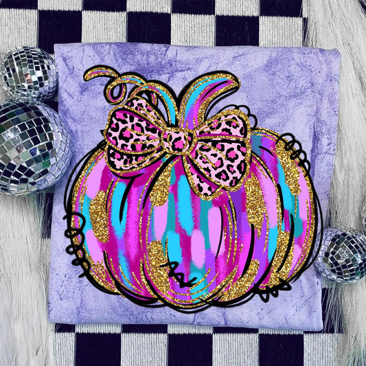 Neon Colored Watercolor Pumpkin