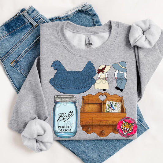 Hen Mason Jar Couple