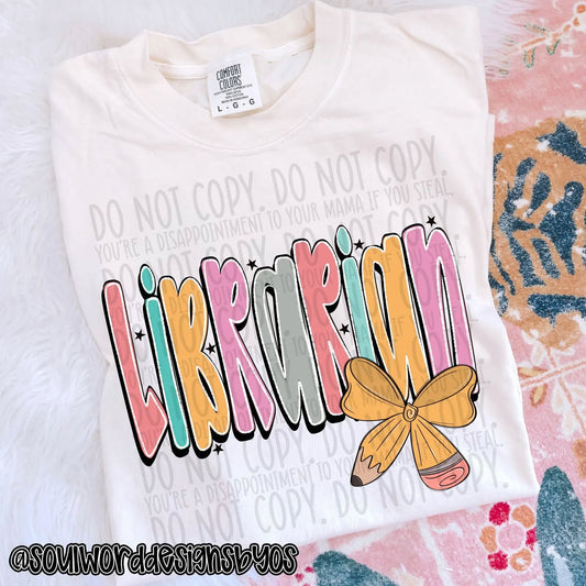 Librarian with Pencil Bow at End