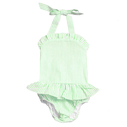 Seersucker Embroidered Bathing Suits and Coverups