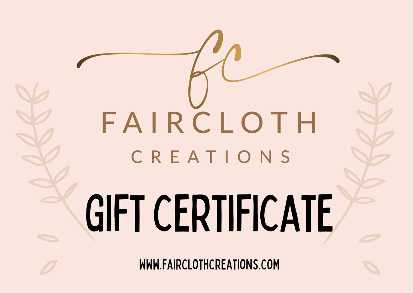 Faircloth Creations Gift Certificate
